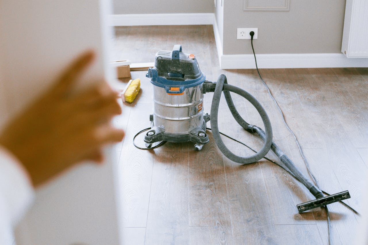 services-03 Industrial vacuum cleaner in a newly renovated apartment for a spotless finish.